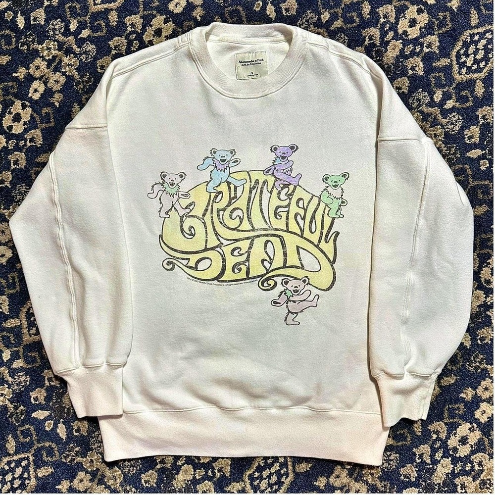 Abercrombie Grateful Dead Bears Soft Crewneck Sweatshirt Relaxed Cozy Small